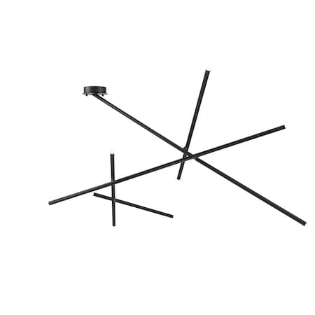 Eurofase Crossroads Contemporary LED Chandelier, 10-Light, 800 Lumens, Frosted/Satin Nickel 36249-015